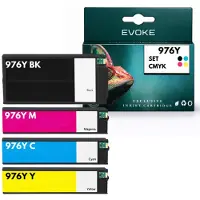 Evoke kompatible Tinte für HP 976Y HP976 4x CMYK:Schwarz,Cyan,Magenta,Gelb 1210 ml 56000 Seiten PageWide Managed P55250dw P57750dw