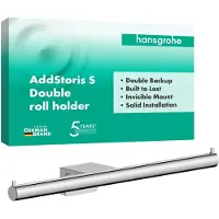 Hansgrohe AddStoris S Toilettenpapierhalter doppelt, 41768000, Farbe: Chrom