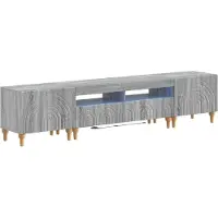 Syfax 3-teiliges LED TV Regal Sonoma-Grau Holzwerkstoff