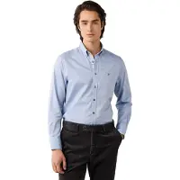 Hackett London für Herren. HM3010855 Flannel Multi Trim Hemd hellblau (S), Lässig, Baumwolle, Langarm