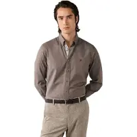 Hackett für Herren. HM3010855 Flanellhemd Multi Trim taupe (XXL), Lässig, Baumwolle, Langarm
