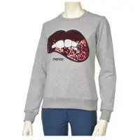 Montar Sweatshirt grau meliert, Pailettenmund, Größe:XL