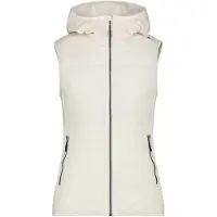 CMP Woman Fleece Vest Hybrid FIX Hood b.co gesso (A143) 40