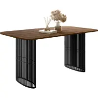 Mirjan 24 Tisch Arcadia, Esszimmer Tisch, Beine aus Stahl (Farbe: Schwarz / Nuss Franklin)