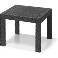Markenlos Gartentisch quadratisch 59 x 59 x 43 cm - Rotanlook