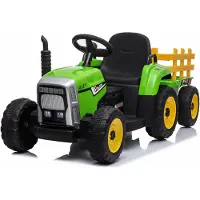 Es-toys Kinderfahrzeug - Elektro Auto Traktor mit Anhänger - 12V Akku,2 Motoren