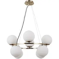 ITALUX Hängelampe, weiß, Kugeln, Marke Larosa, braun, antik, 8 Fassungen E14, 5 Watt, Glas, Abmessungen: 85x65x65 cm, Schutzart IP20, Hersteller: