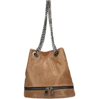 Gave Lux Ledertasche Damen Eimer-Form Echtes Leder Magnetverschluss Cognac UNIQUE 32x28x13 cm
