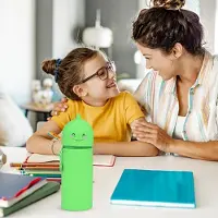 Markenlos 2-in-1 Dinosaurier Etui für Kinder, Stehendes Stifteetui, Silikon, Erweiterbar mit 6 Ausradierbaren Gelstiften, Lustiger Cartoon Schreibtisch Organizer, Jungen, Mädchen, Schüler, Geschenk, Schule