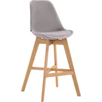 BellaFurn Barhocker SAMT - Barhocker - Samtpolsterung, exklusive Optik Farbe: Grau | Kleidungsfarbe: Natur