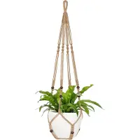 OEM 43 Zoll Macramé Pflanzenhänger Braun Holzkugeln Innen Außen Deko