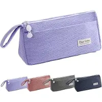 OEM Etui für Mädchen und Jungen, großes 2-teiliges Etui mit Griff, einfach und retro, leicht tragbar, für Schule, Büro, Kinder und Erwachsene (Lila)