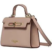 Marc Ellis Damenhandtasche mit Twist-Lock-Verschluss, Kunstleder und 20x14 cm Rosa antico e Oro chiaro UNICA IRIS_M-NUDE-L.GOLD