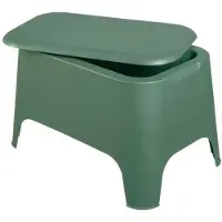 Toomax Gartentisch PETRA, Kunststoff, mit Stauraum, 39 x 59 x 36 cm, Farbe: Salbei-Grün