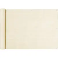 The Living Store Balkon Sichtschutz Creme 75x300 cm HDPE
