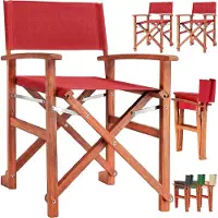 Casaria Regiestuhl 2er-Set, wetterfest, FSC-Zertifiziert, rot
