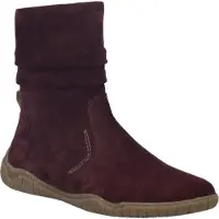 Josef seibel Barfußschuh "Wynona 13", Damen, Gr. 36, schwarz-weiß (burgunderrot), Veloursleder, Schuhe Barfußschuh, Stiefelette, Boots mit slouchy Falten am Schaft, Weite G