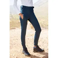 LASCANA Trekkinghose ACTIVE "Slim fit", Damen, Gr. 34, N-Gr, blau, Web, Obermaterial: 74% Viskose, 22% Polyamid, 4% Elasthan, unifarben, lang, Hosen Trekkinghose, mit regulierbarem Bund
