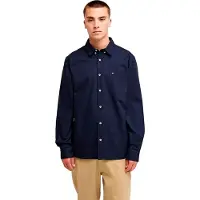 Quiksilver Langarmhemd "Smoke Trail Oxford", Herren, Gr. S, US-Größen, schwarz navy, Obermaterial: 100% Baumwolle., Hemden Langarmhemd