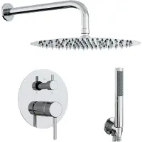 vidaXL Verdecktes Duschsystem (Rund) Silber Edelstahl 201