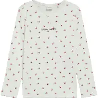 s.Oliver Langarmshirt JUNIOR, Mädchen, Gr. 116/122, sanftes weiß aop, Feinripp, Obermaterial: 95% Baumwolle, 5% Elasthan, bedruckt, slim fit normal, Rundhals, Shirts Langarmshirt, Slim-Fit-Passform
