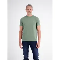 Lerros T-Shirt , Herren, Gr. 3XL, grün (basil grün), Single Jersey, Obermaterial: 100% Baumwolle, unifarben, regular fit hüftlang, Rundhals, abgesteppt, Shirts T-Shirt, im Basic-Look