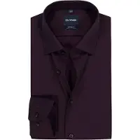 Olymp Langarmhemd "Luxor", Herren, Gr. 44, N-Gr, braun (bordeaux), Web, Obermaterial: 100% Baumwolle, tailliert normal, 2-Knopf-Manschette, Hemden Langarmhemd, Businesshemd, New-Kentkragen, Modern Fit
