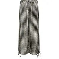 Object Karierte Wide Leg Hose Grau 42