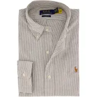 Ralph Lauren für Herren. 710953704503 Custom Fit Oxfordhemd mit Streifen (XL), Braun, Lässig, Baumwolle, Klassisch, Langarm