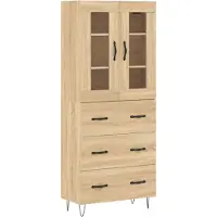 vidaXL Highboard Sonoma-Eiche 69,5x34x180 cm Holzwerkstoff