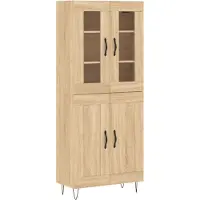 vidaXL Highboard Sonoma-Eiche 69,5x34x180 cm Holzwerkstoff