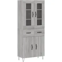 vidaXL Highboard Grau Sonoma 69,5x34x180 cm Holzwerkstoff