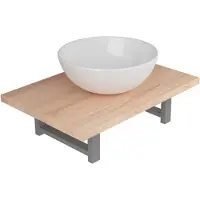 vidaXL 2-tlg. Badmöbel-Set Keramik Eichenbraun