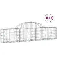 vidaXL Gabionen mit Hochbogen 13 Stk. 200x30x40/60 cm Verzinktes Eisen