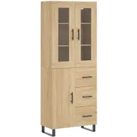 vidaXL Highboard Sonoma-Eiche 69,5x34x180 cm Holzwerkstoff
