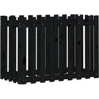 vidaXL Hochbeet Latten-Design Schwarz 100x50x70 cm Massivholz Kiefer