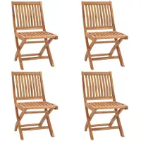vidaXL Klappstühle, 4 Stück, Massivholz Teakholz