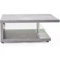 Feldmann-Wohnen Couchtisch Fondo Wohnzimmertisch 107x67x42cm steinfarben mit LED Beleuchtung