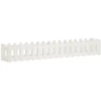 vidaXL Hochbeet Lattenzaun-Design Weiß 200x30x30 cm Massivholz Kiefer