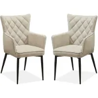 MX Sofa Fleur - Toffee Esszimmerstuhl (Set mit 2 Stühlen)