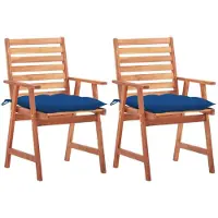 vidaXL Garten-Essstühle 2 Stk. mit Kissen Massivholz Akazie
