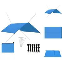 vidaXL Outdoor-Tarp 3x2 m Blau - Sonnenschirme & Sonnenschutze