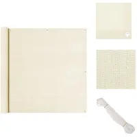 vidaXL Balkon Sichtschutz Creme 120x400 cm HDPE - Sonnenschirme & Sonnenschutze