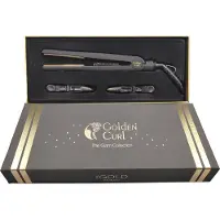 Golden Curl Titanium Glätteisen GL829 (Gold) 2 in 1 zum Glätten und Locken