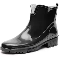 Ladeheid Damen Kurze Gummistiefel LA-930 (Schwarz, 40)