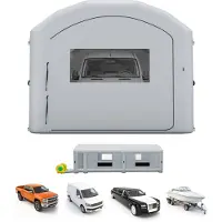 StarTech.com Aufblasbare Lackierkabine Lackierzelt - Spritzkabine 12 x 5 x 4 m - Mit 950 W und 1100 W Gebläse - Aktivkohlefilter - Umkleide - PVC Fenster - Für Pickups und Transporter - Grau