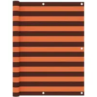 OEM Balkon-Schirm 125x500 cm - Hochwertiger Stoff - Wind- und UV-Schutz - Oranges und Braun - Extra Höher Privatschirm