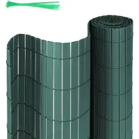 OEM 2,4m PVC Balkonscherm & Tuinafscheiding - W-Vorm, Wind- und Wetterbeständig, UV-Beständig - für Garten & Terrasse - Grün