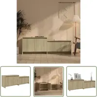 The Living Store TV-Schrank Sonoma-Eiche 146,5x35x50 cm Holzwerkstoff