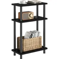 OEM Kleine Holzschreibtisch mit 3 Schubladen, 40 x 18 x 61,5 cm – Schreibtisch mit Aufbewahrung, schwarz – Ideal für Wohnzimmer, Schlafzimmer oder Balkon